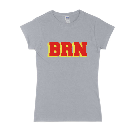 Womens BRN red and yellow short sleeve t-shirt