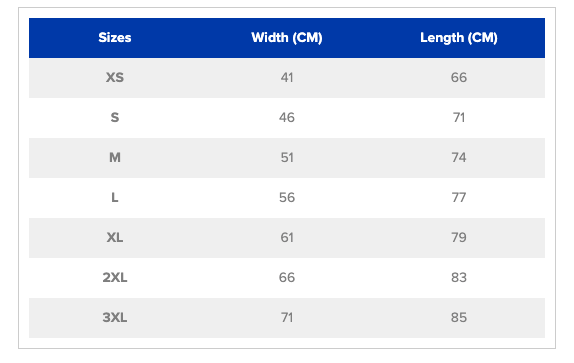 Men's shirt sizing