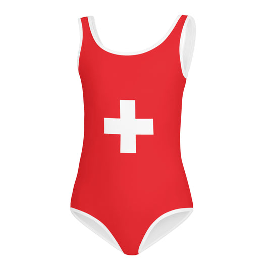 Swiss Flag Kids Swimsuit