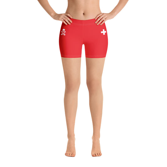 Red and White Workout Shorts