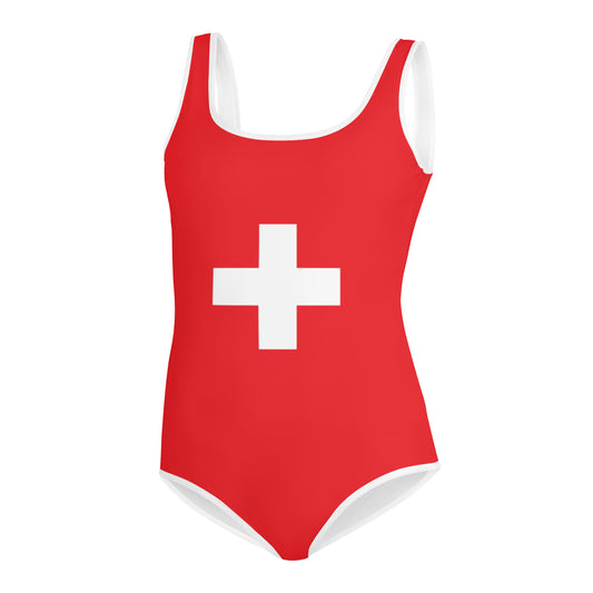 Swiss Flag Youth Swimsuit