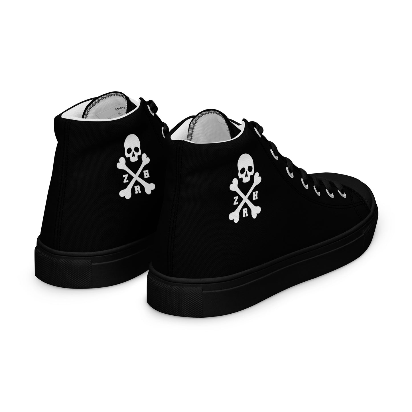 Women’s ZRH skull and crossbones high top canvas shoes