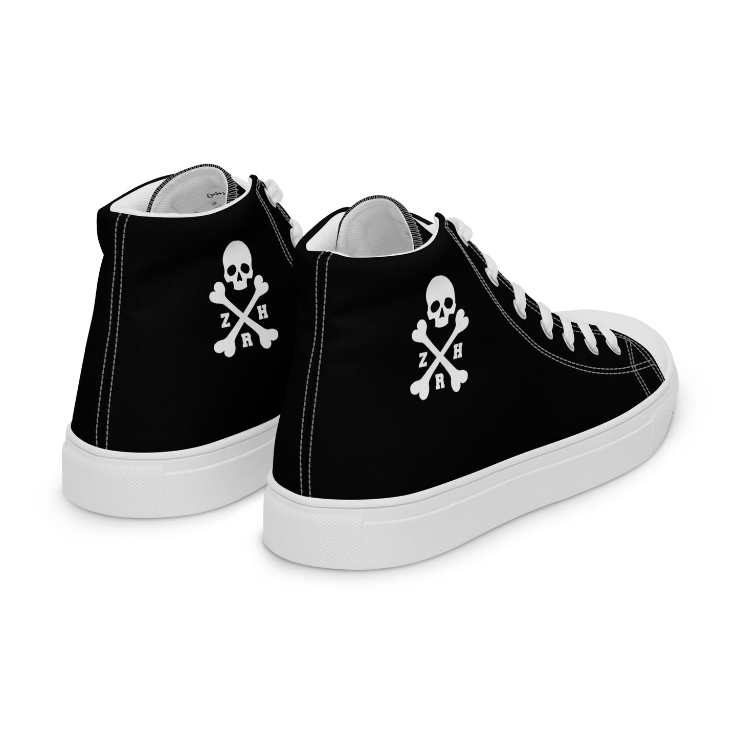 Women’s ZRH skull and crossbones high top canvas shoes
