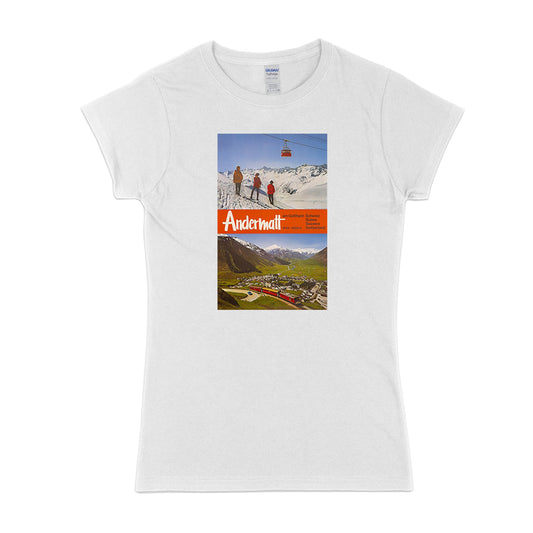 Womens Retro ski - Andermatt t-shirt