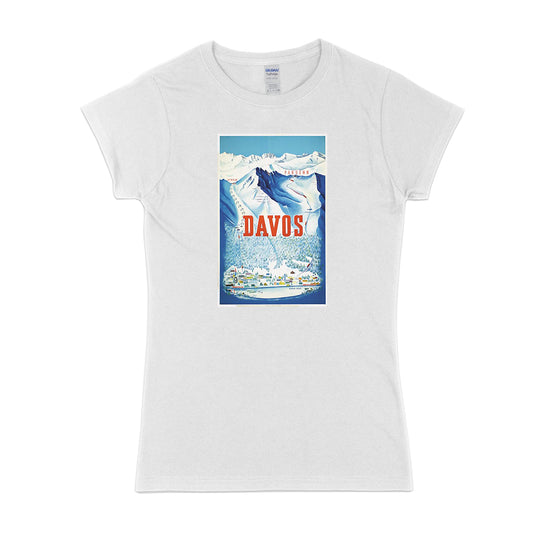 Womens Retro ski - Davos t-shirt