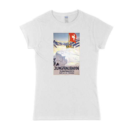 Womens Retro ski - Jungfraubahn t-shirt