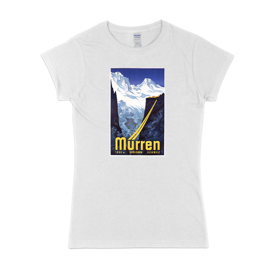 Womens Retro ski - Murren t-shirt