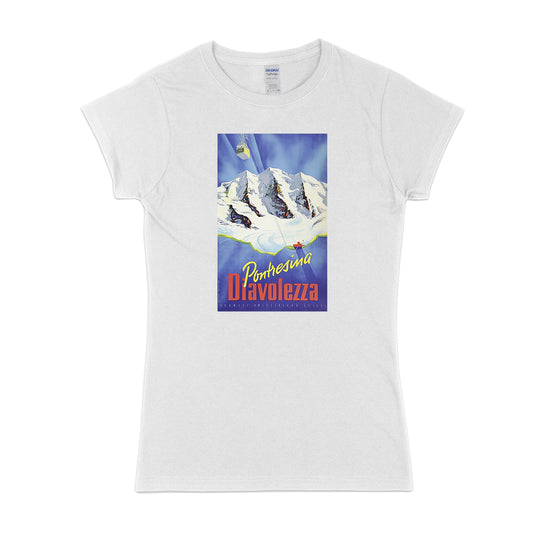 Womens Retro ski - Pontresina t-shirt