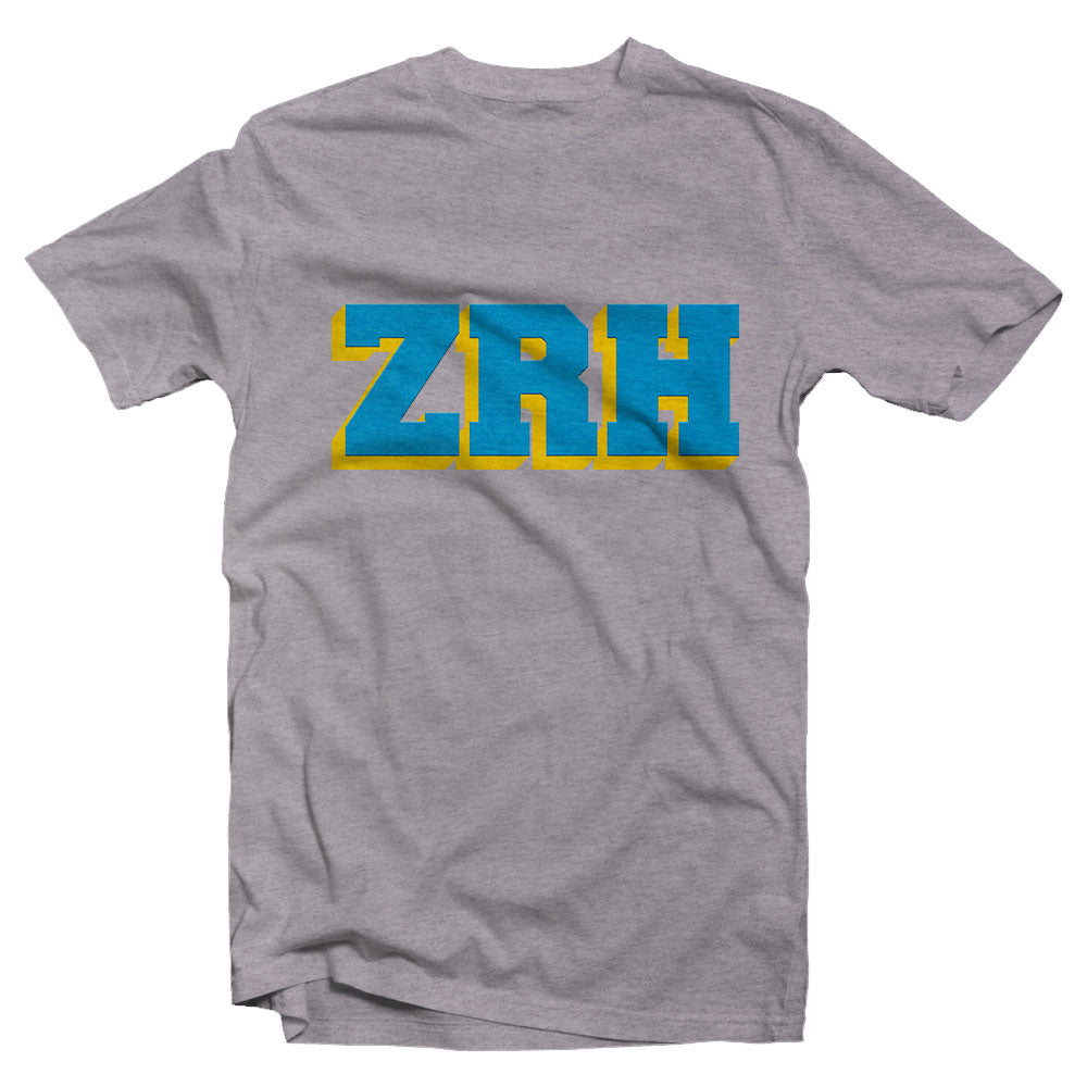 ZRH yellow and blue short sleeve t-shirt - zürich-clothing-company