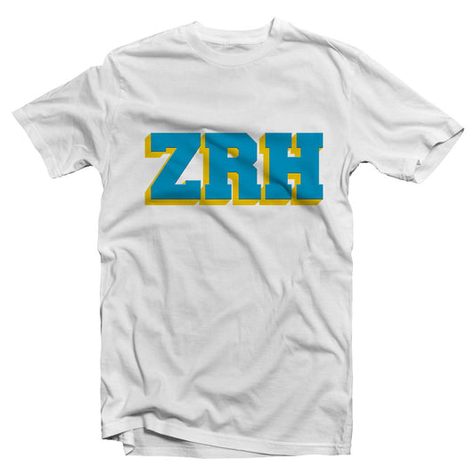 ZRH yellow and blue short sleeve t-shirt - zürich-clothing-company