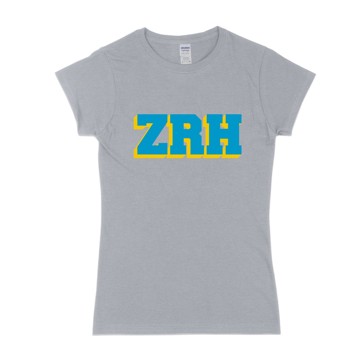 Women's ZRH yellow and blue short sleeve t-shirt - zürich-clothing-company