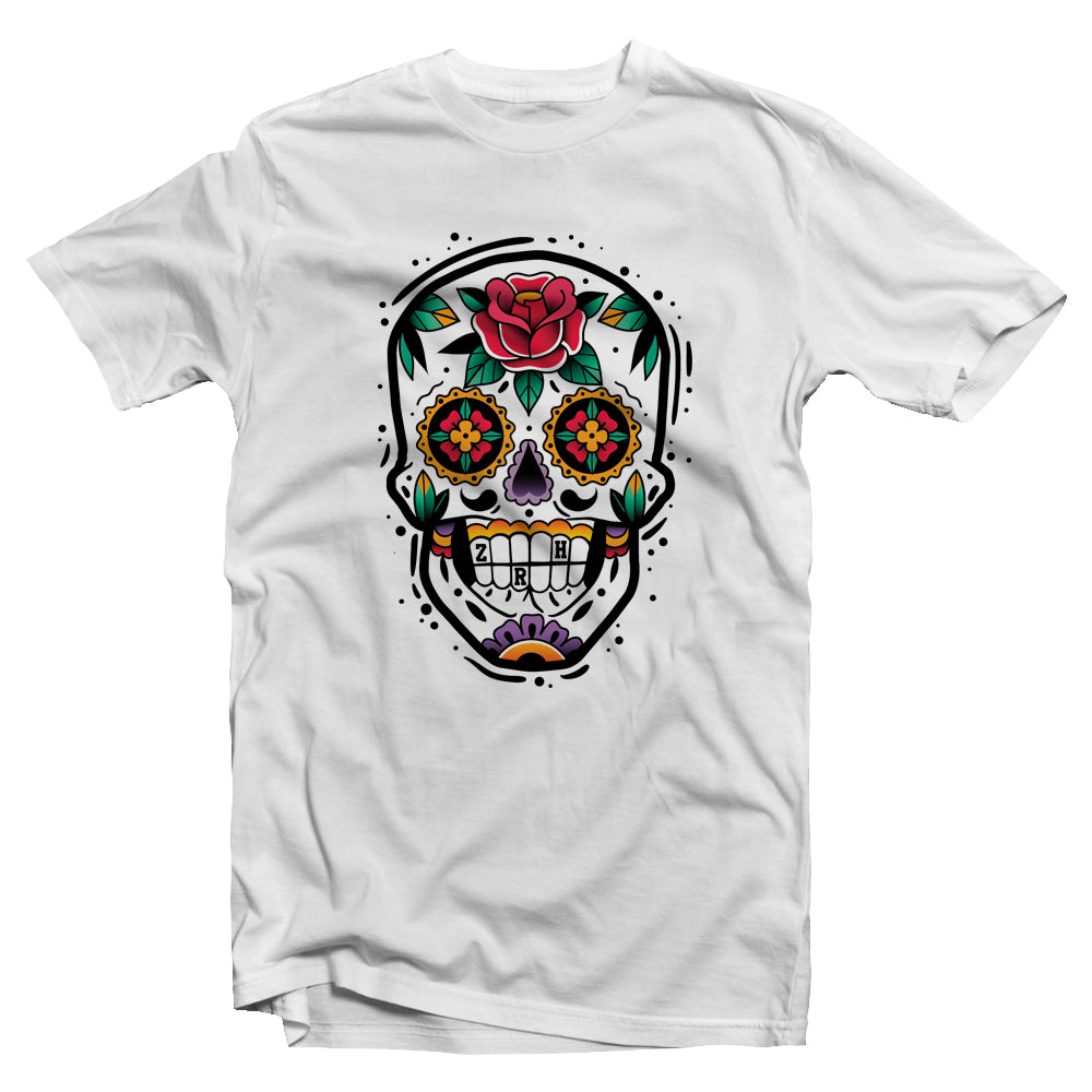 Youth Halloween Day of the Dead skull color short sleeve t-shirt - zürich-clothing-company