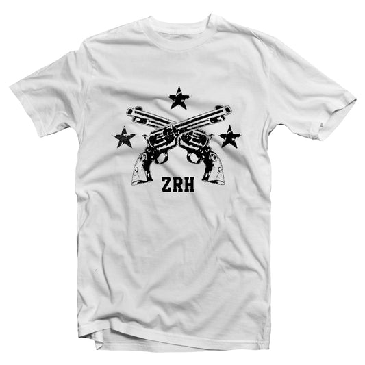 ZRH crossed pistols short sleeve t-shirt - zürich-clothing-company