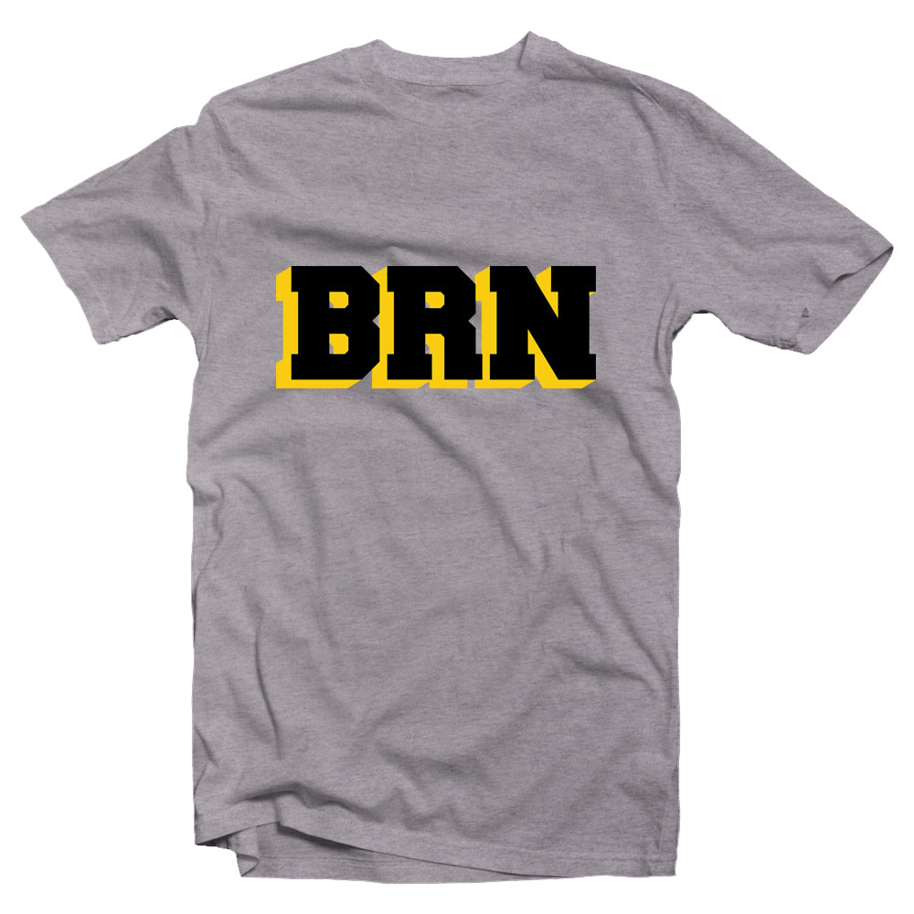 BRN black and yellow short sleeve t-shirt