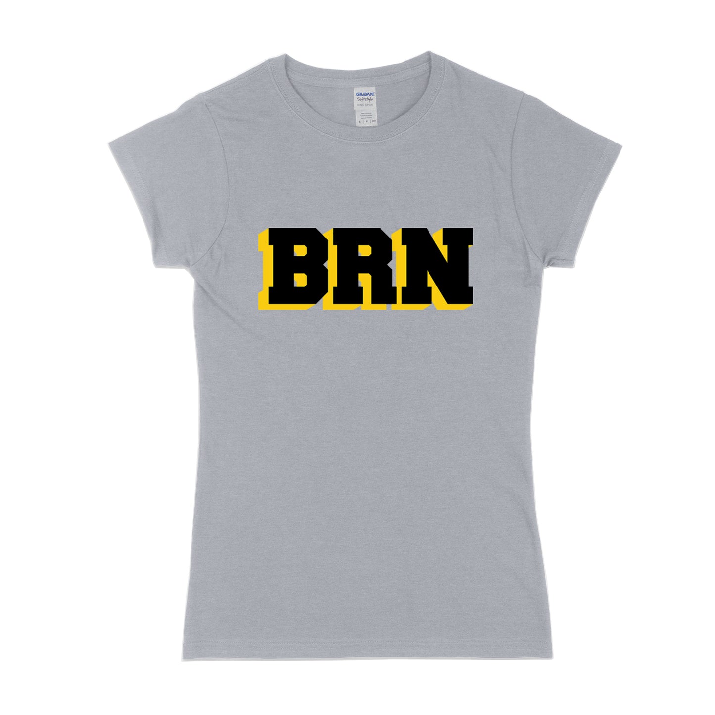 T-shirt à manches courtes BRN noir et jaune pour femme