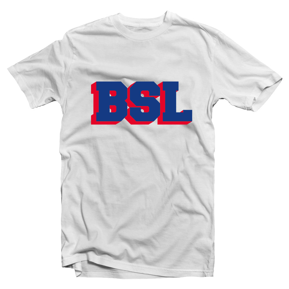 BSL blue and red short sleeve t-shirt