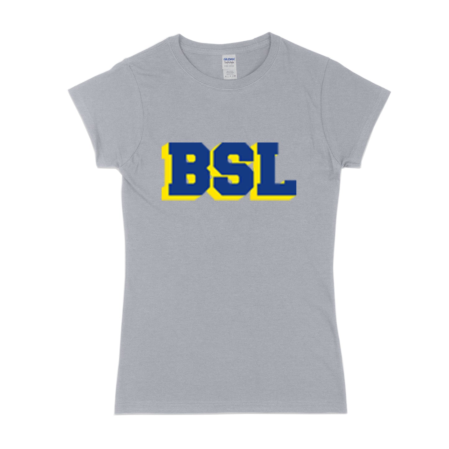 Marineblaues und gelbes Kurzarm-T-Shirt von BSL für Damen