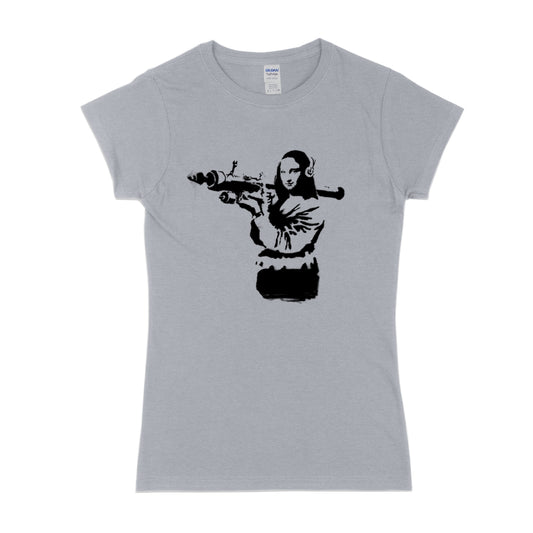 T-shirt Banksy Mona Lisa RPG pour femme