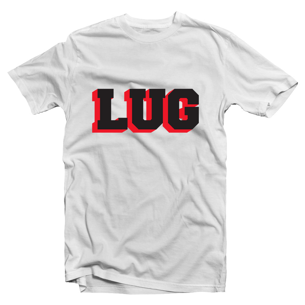 Schwarzes und rotes Kurzarm-T-Shirt von LUG