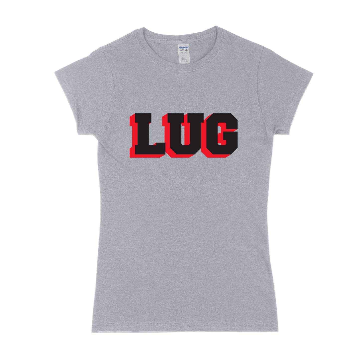 Schwarzes und rotes Kurzarm-T-Shirt von LUG