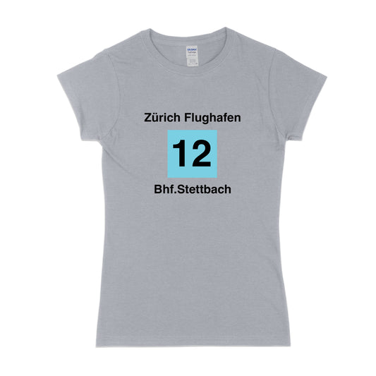 T-Shirt Zürich Tram 12 für Damen