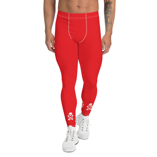 Skull and Crossbones Men's Red Leggings