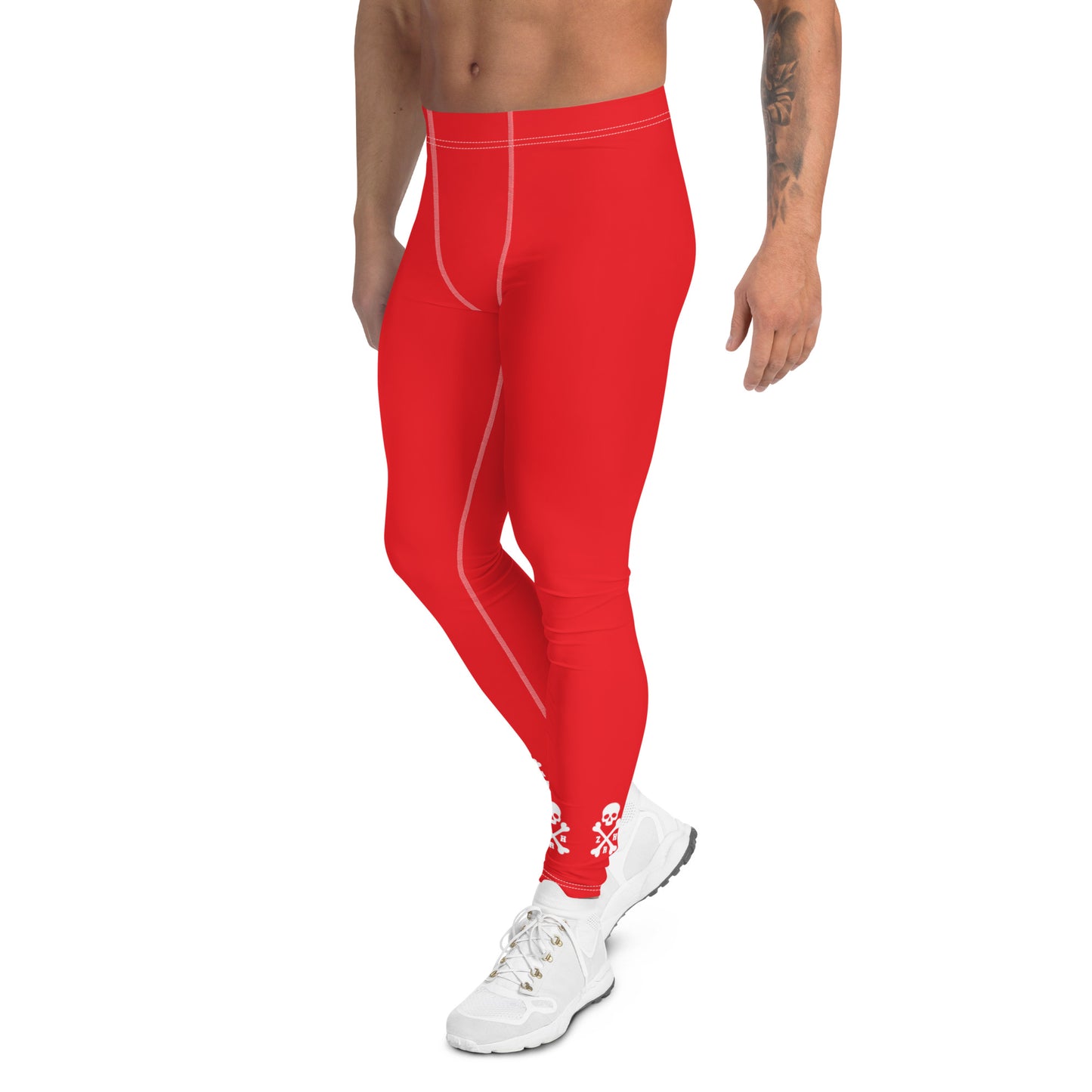 Skull and Crossbones Men's Red Leggings