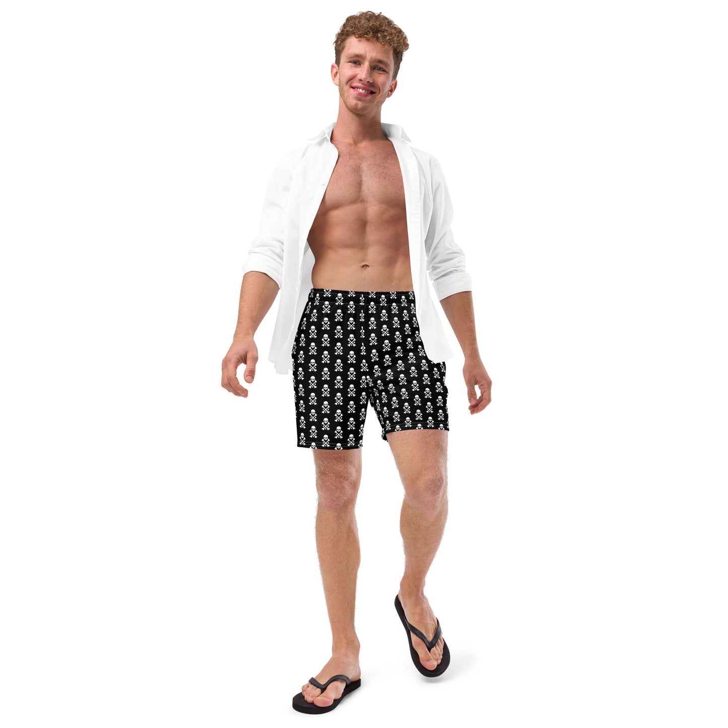 ZRH Skull and Crossbones Men's swim trunks