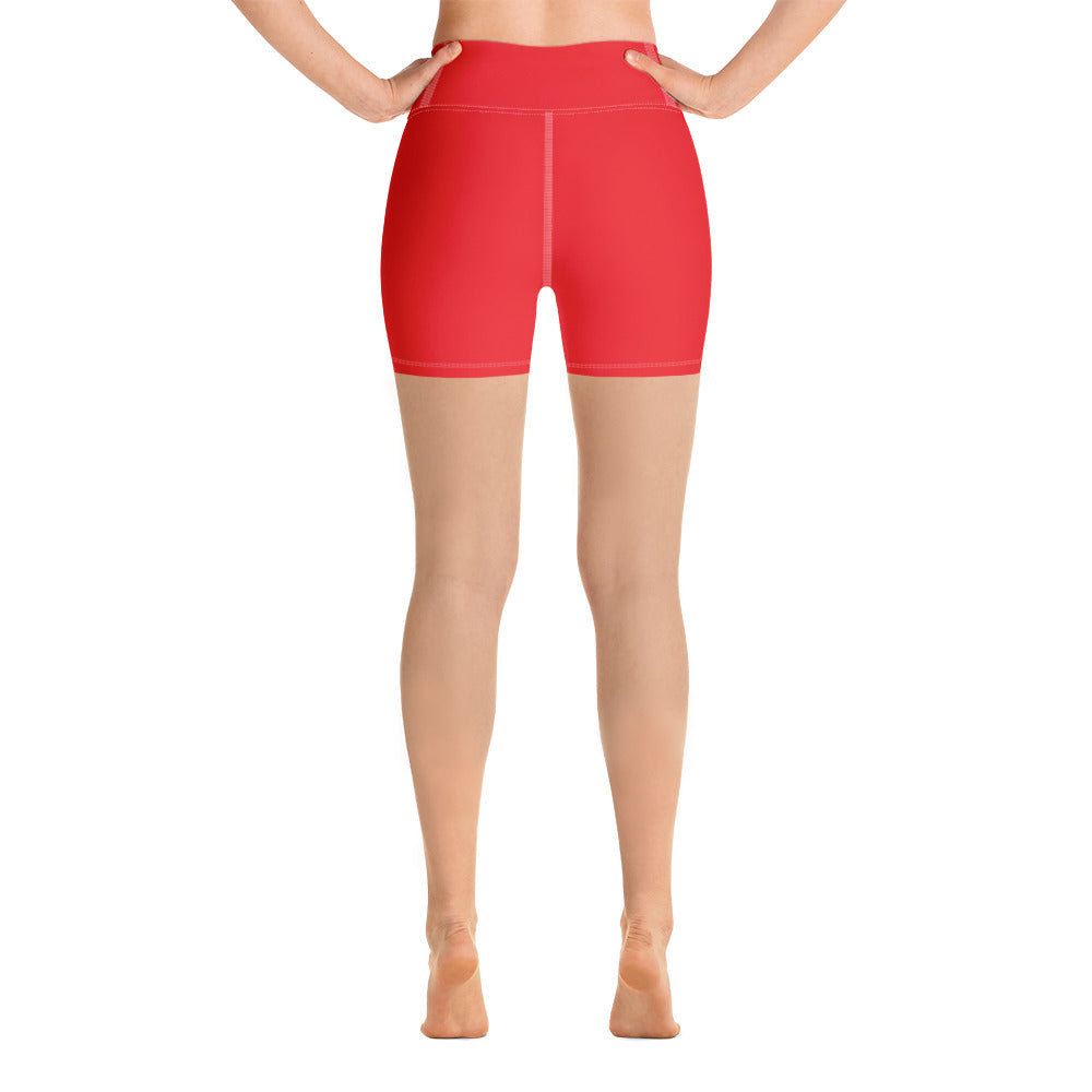 Rote und weiße Yoga-Shorts