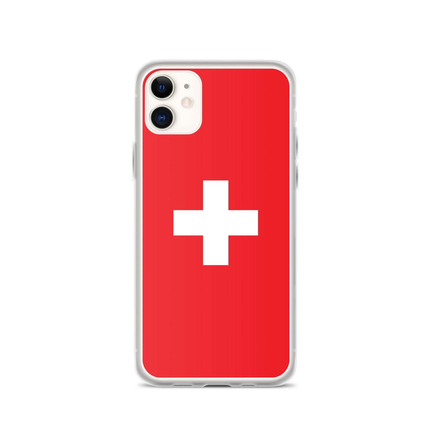 Coque transparente drapeau suisse pour iPhone®