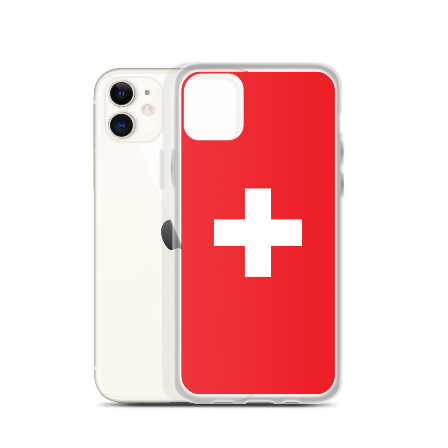 Coque transparente drapeau suisse pour iPhone®