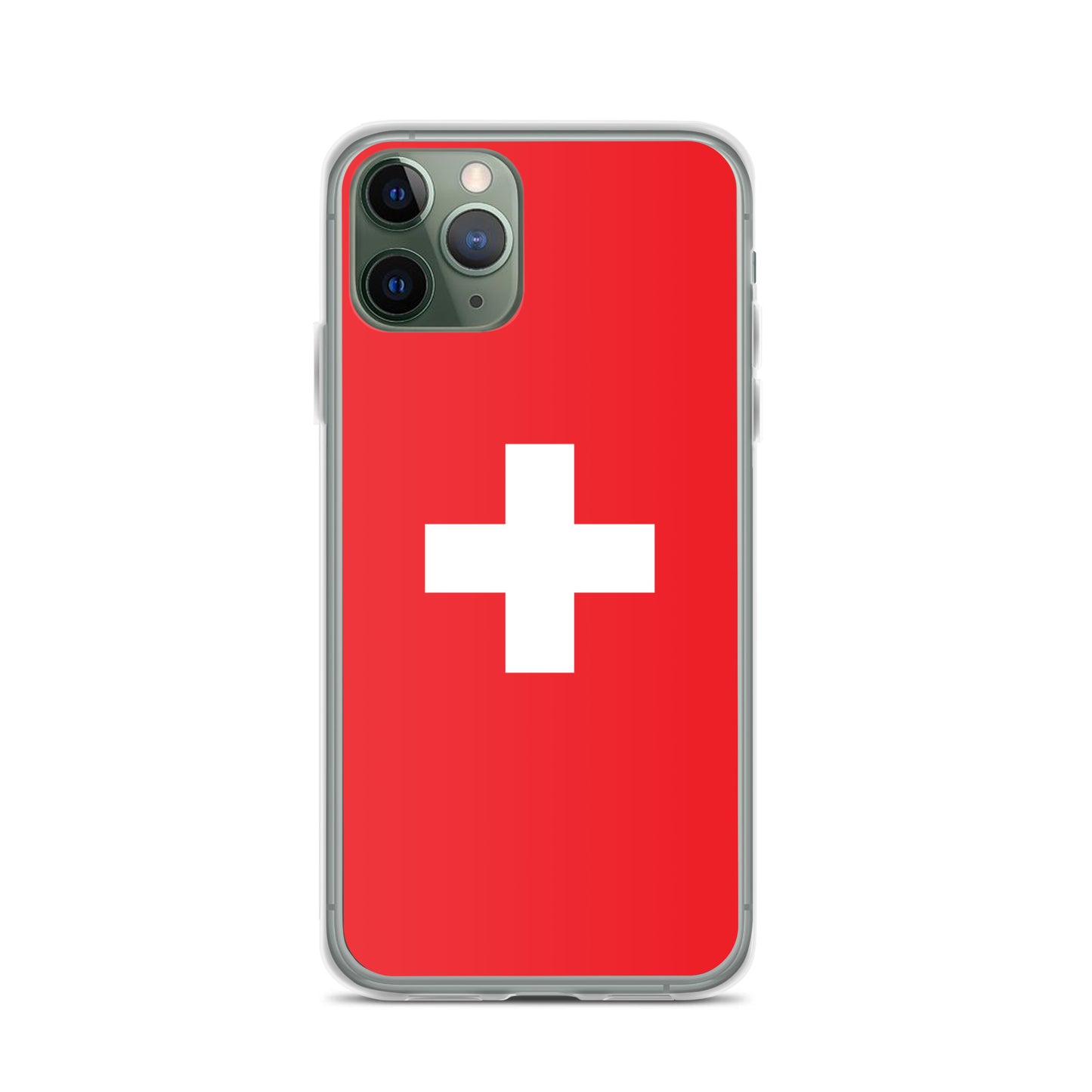 Coque transparente drapeau suisse pour iPhone®