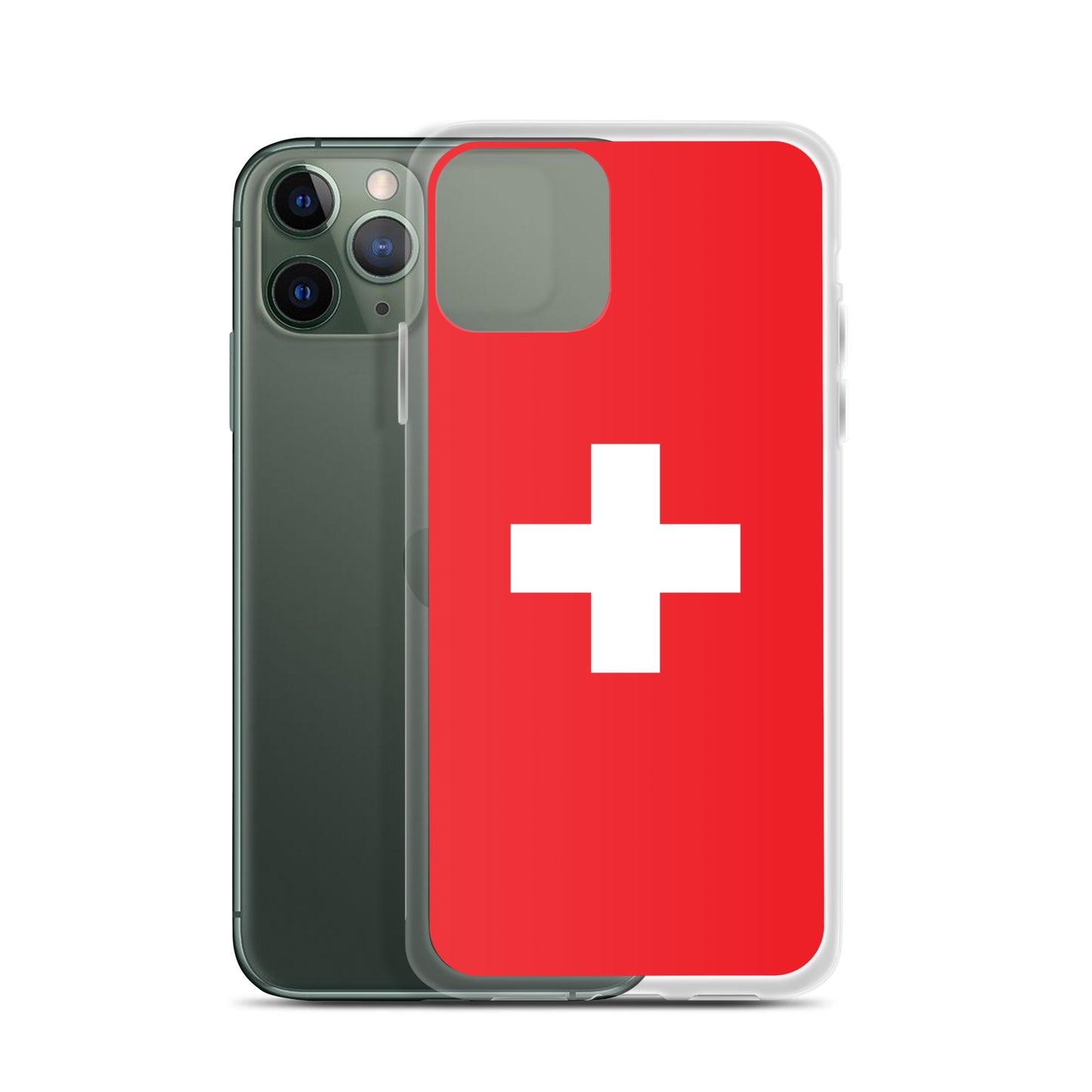 Coque transparente drapeau suisse pour iPhone®