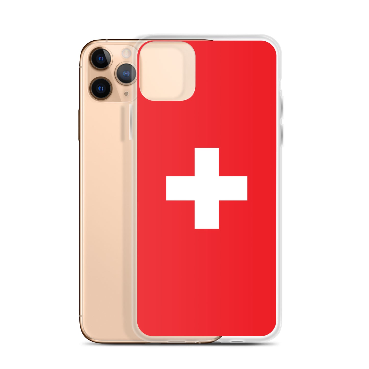 Coque transparente drapeau suisse pour iPhone®