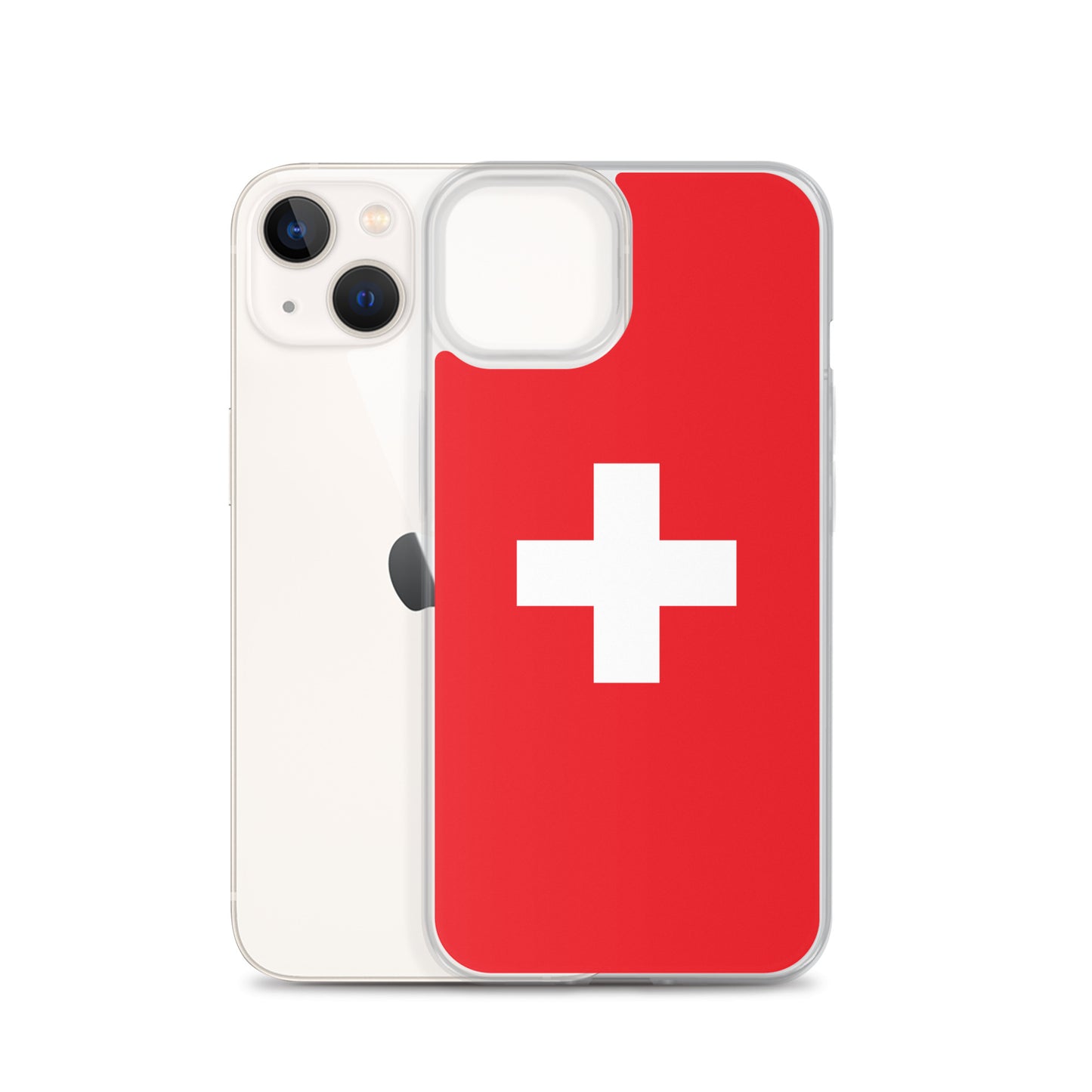 Coque transparente drapeau suisse pour iPhone®