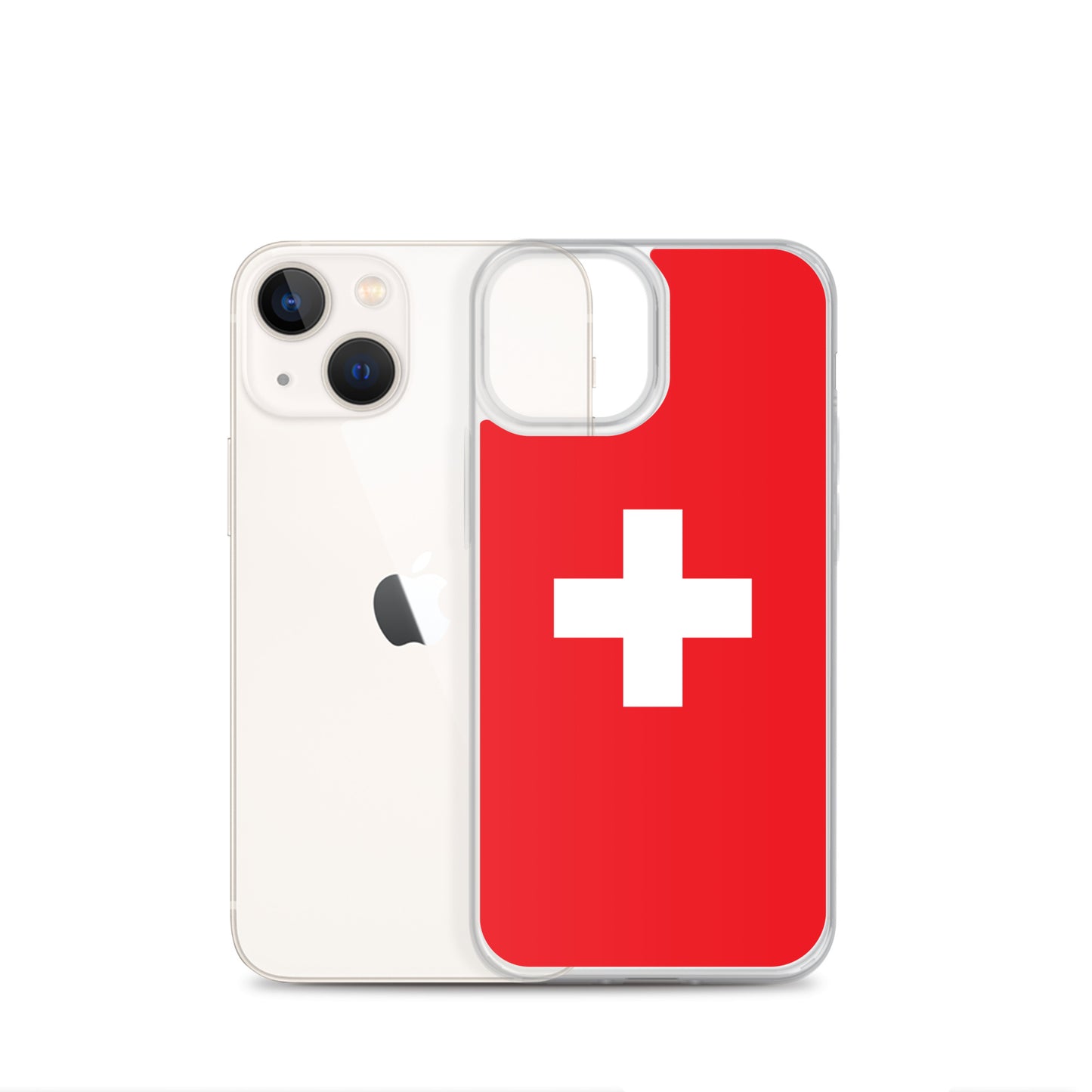 Coque transparente drapeau suisse pour iPhone®