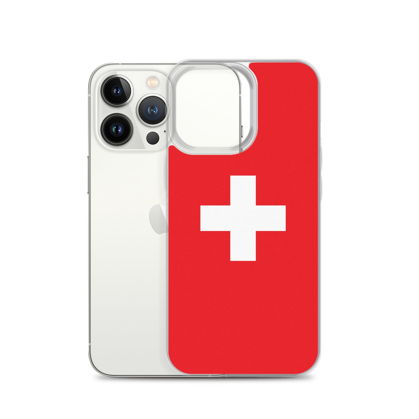 Coque transparente drapeau suisse pour iPhone®