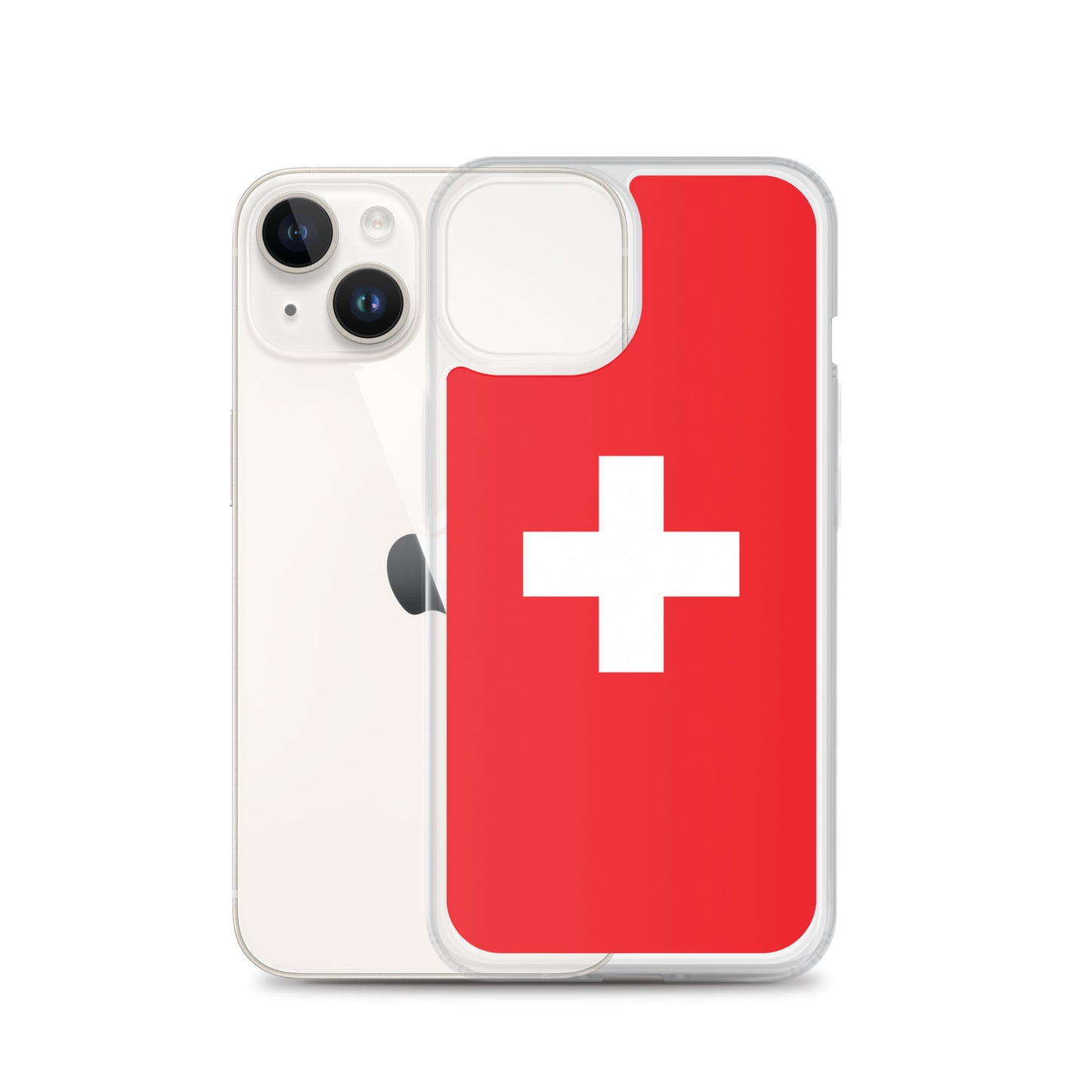 Coque transparente drapeau suisse pour iPhone®