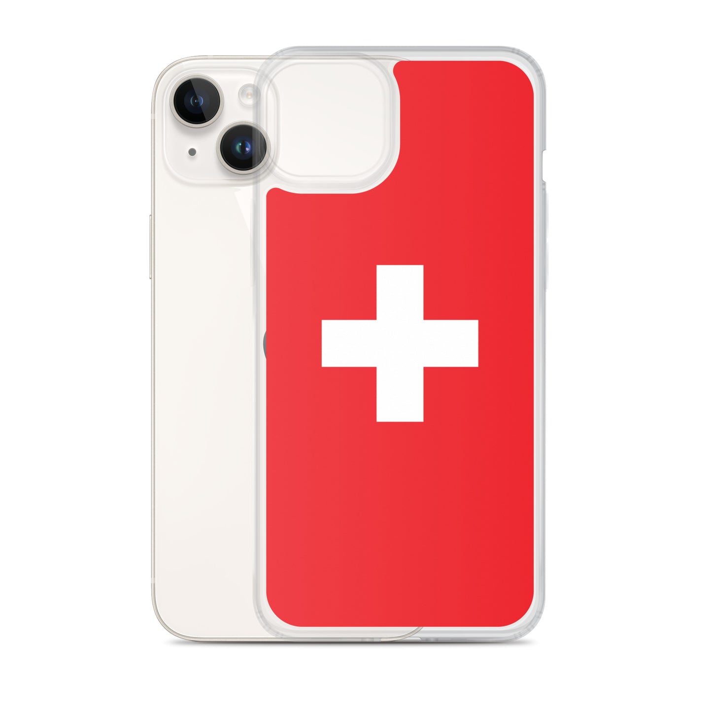 Coque transparente drapeau suisse pour iPhone®