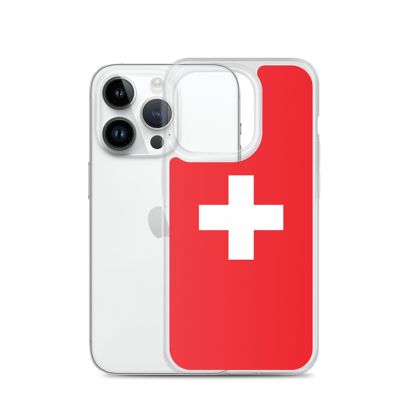 Coque transparente drapeau suisse pour iPhone®