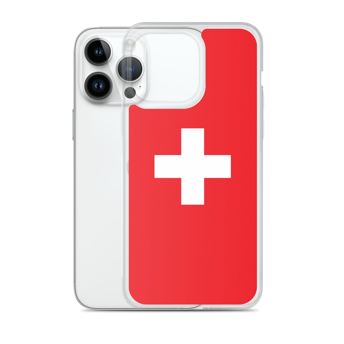 Coque transparente drapeau suisse pour iPhone®