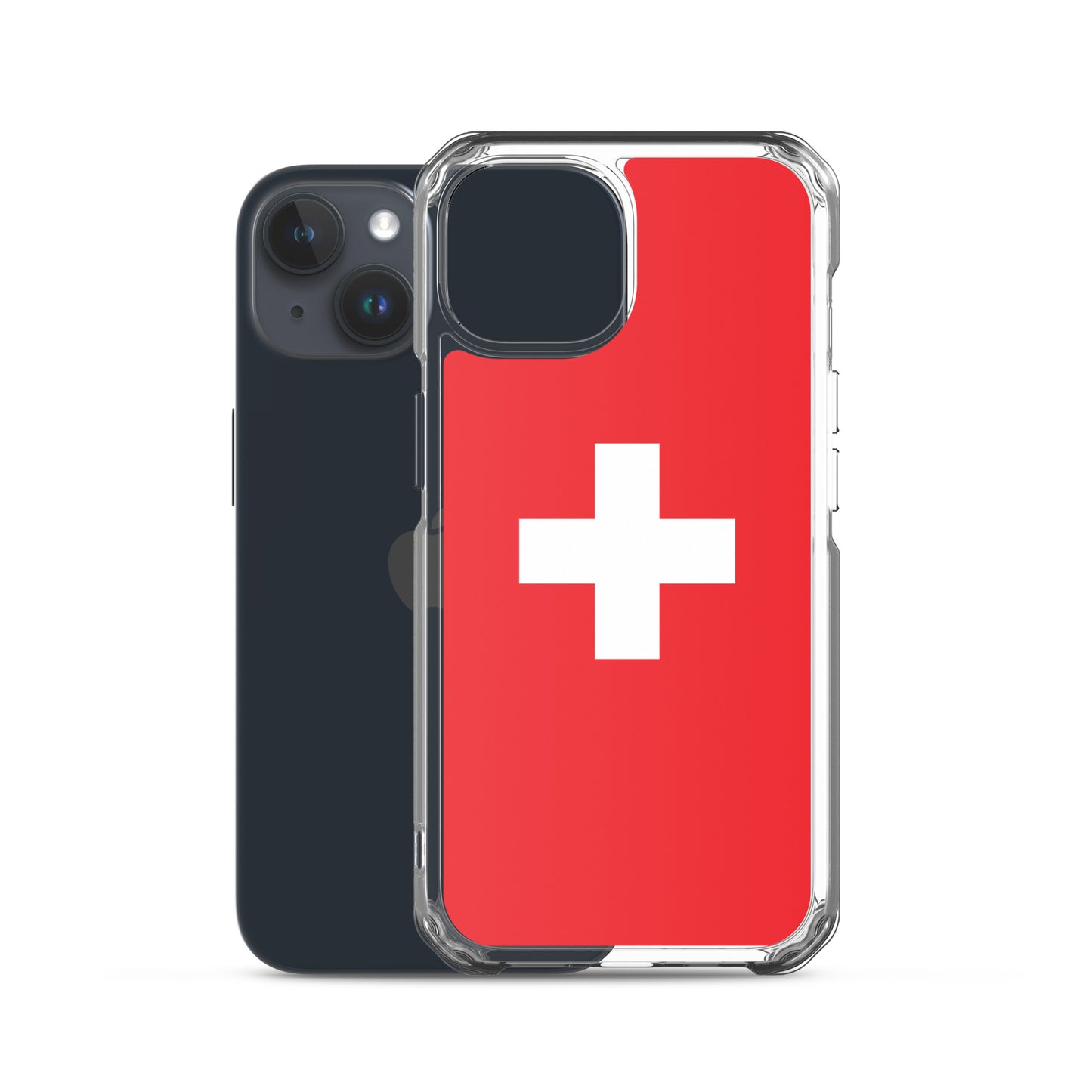 Coque transparente drapeau suisse pour iPhone®