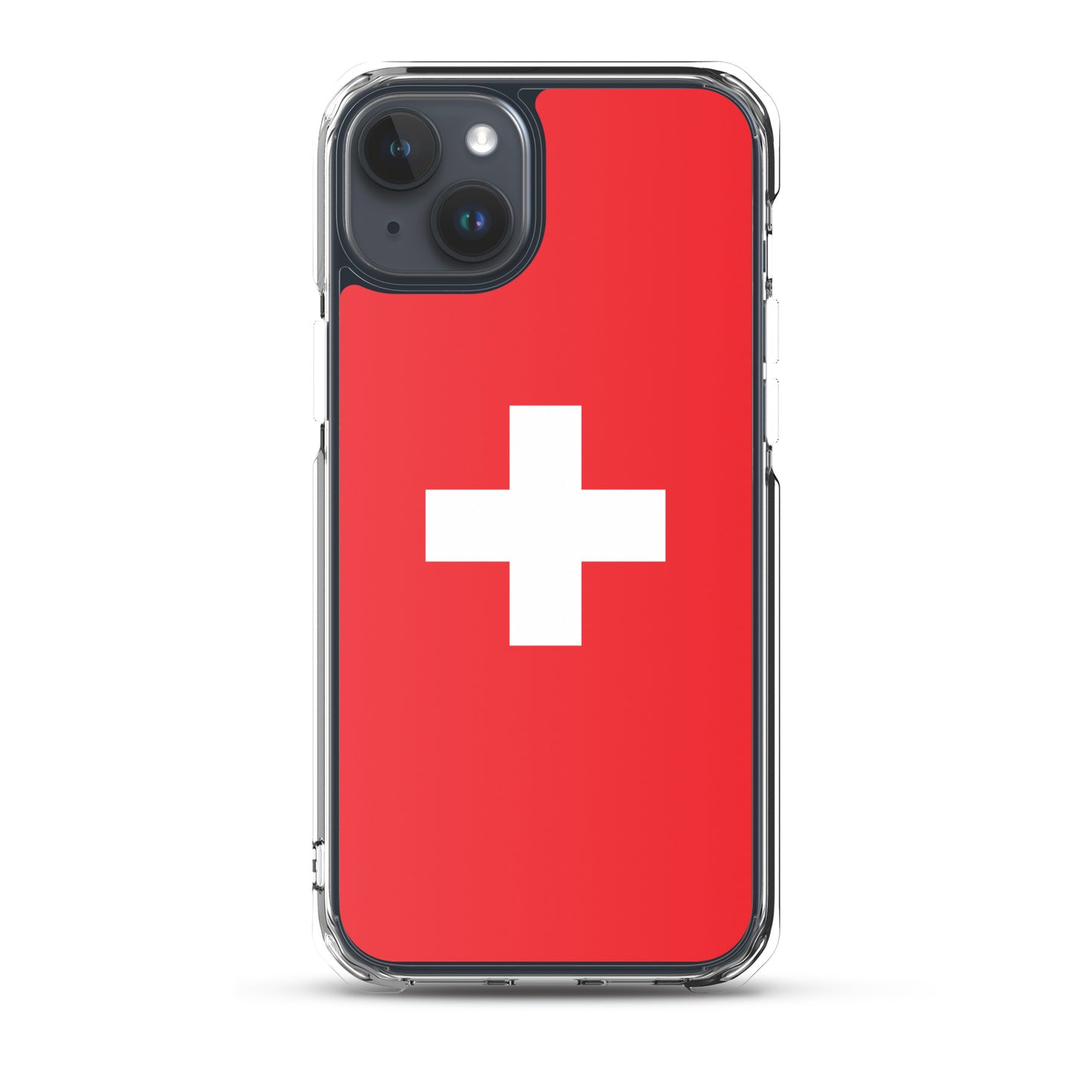 Coque transparente drapeau suisse pour iPhone®