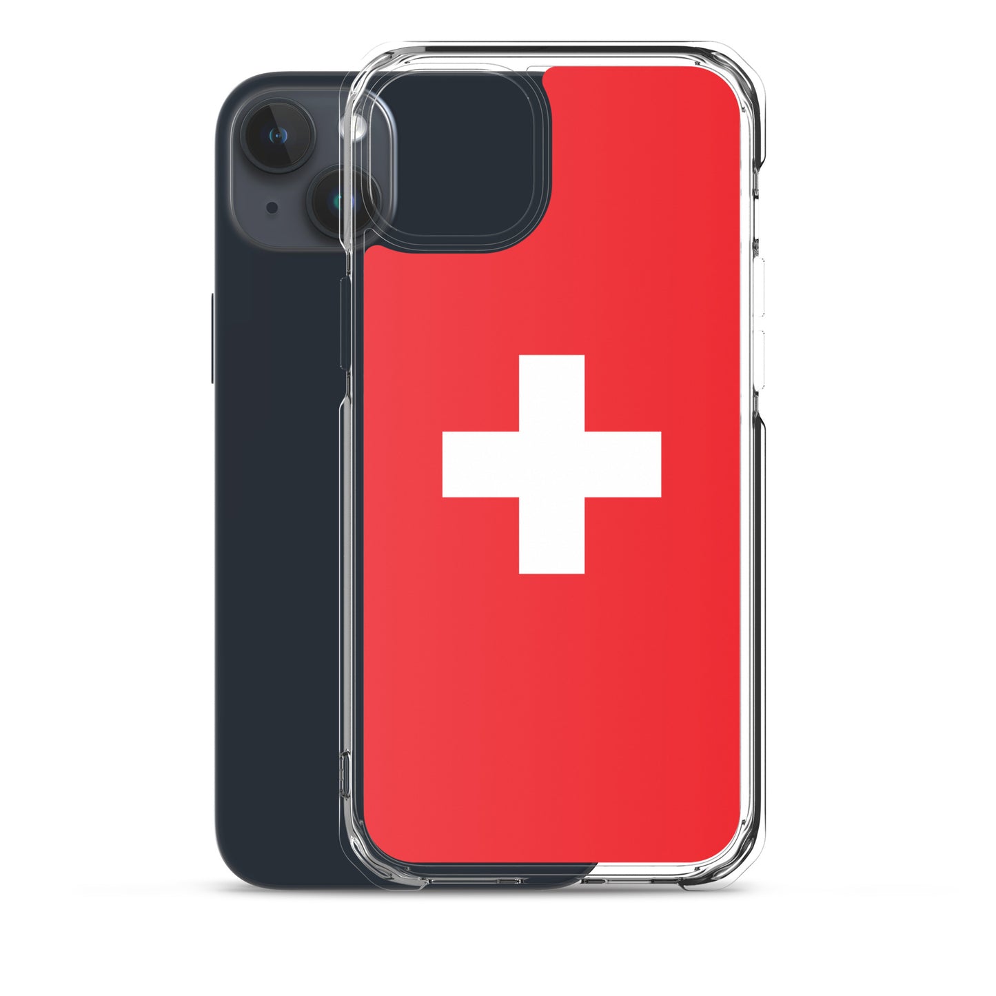 Coque transparente drapeau suisse pour iPhone®