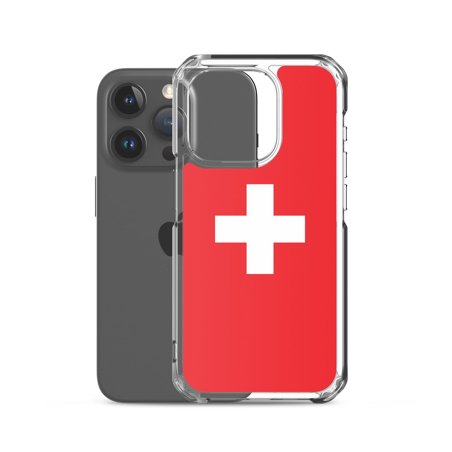 Coque transparente drapeau suisse pour iPhone®