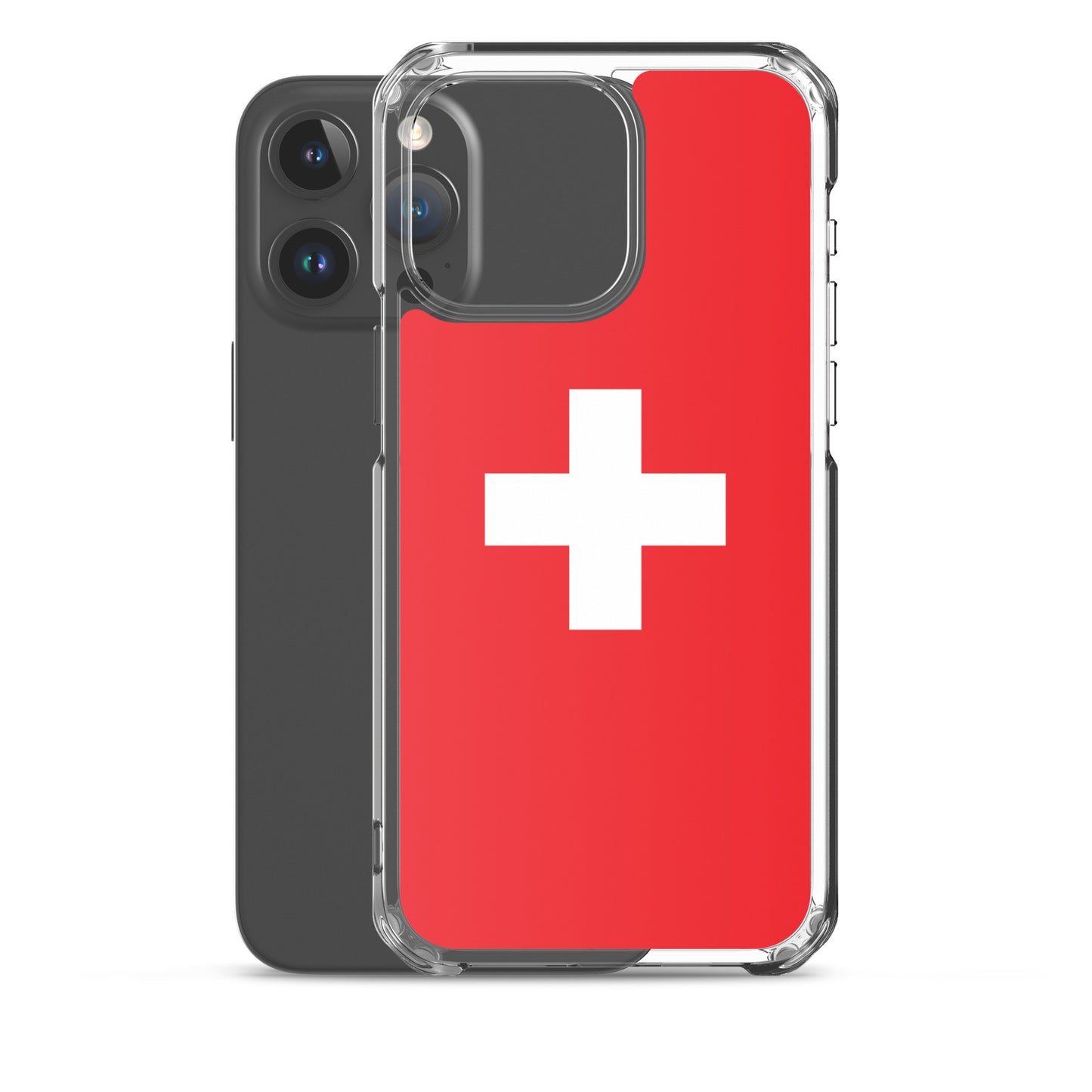 Coque transparente drapeau suisse pour iPhone®