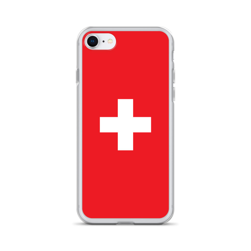 Coque transparente drapeau suisse pour iPhone®