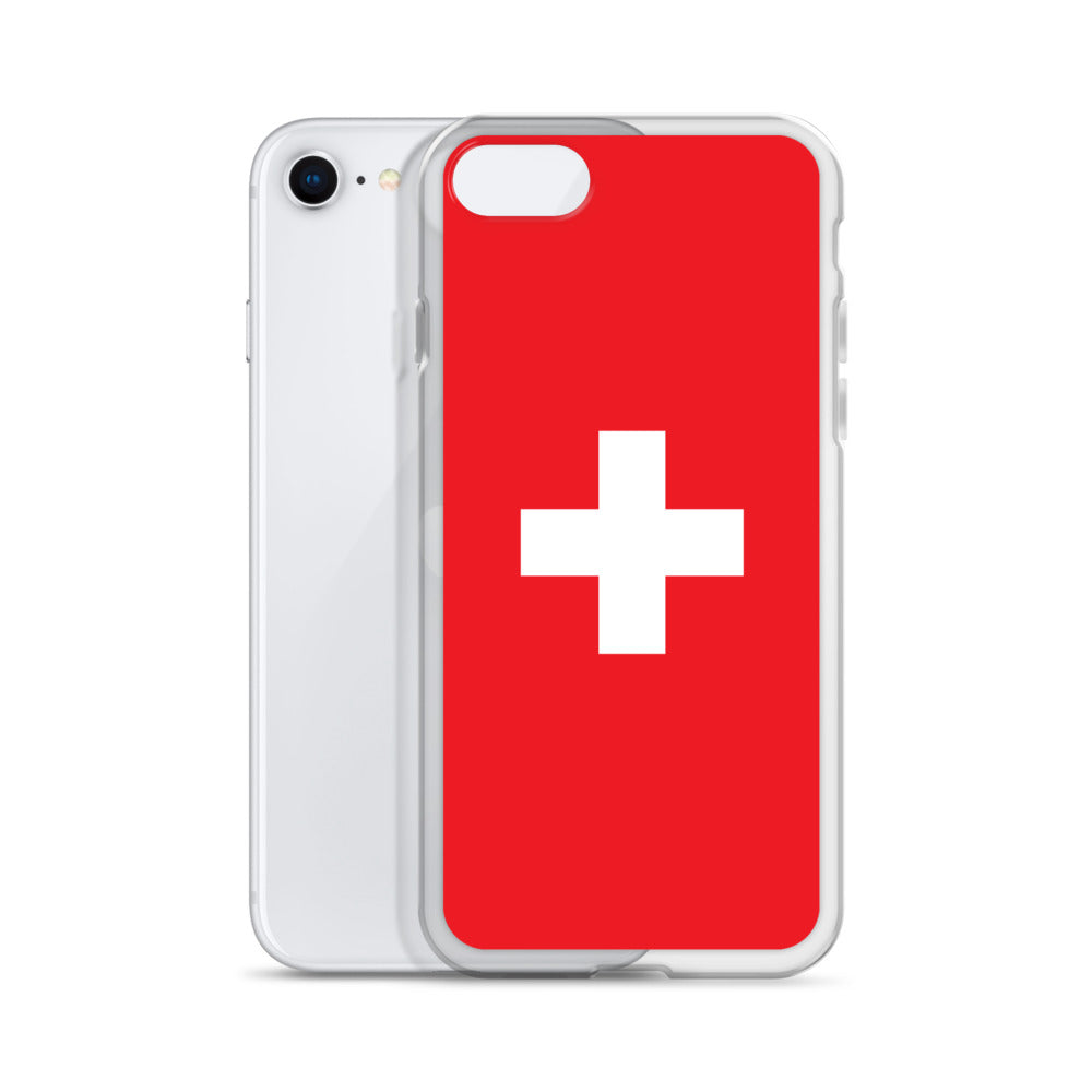 Coque transparente drapeau suisse pour iPhone®