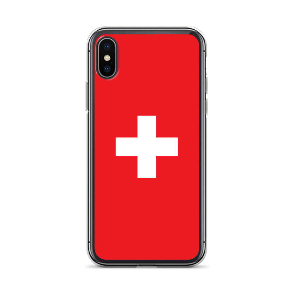 Coque transparente drapeau suisse pour iPhone®