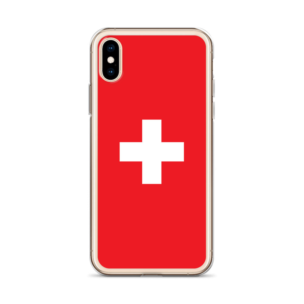 Coque transparente drapeau suisse pour iPhone®